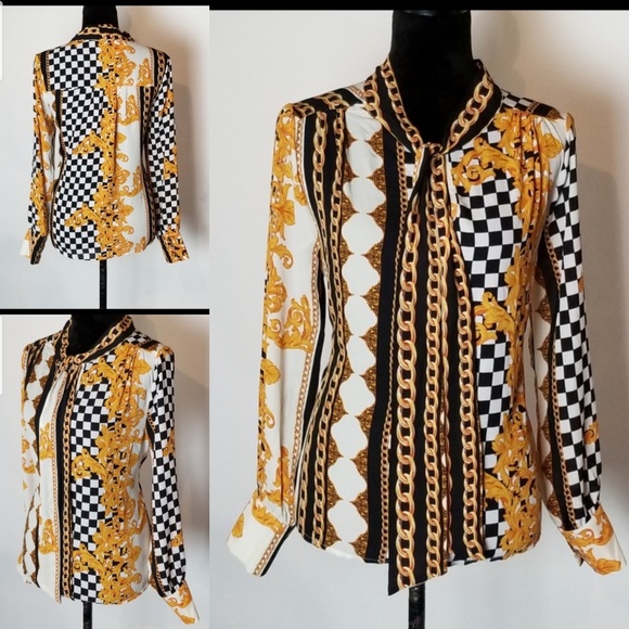 Chain Print Casual Blouse - Picture 5 of 6